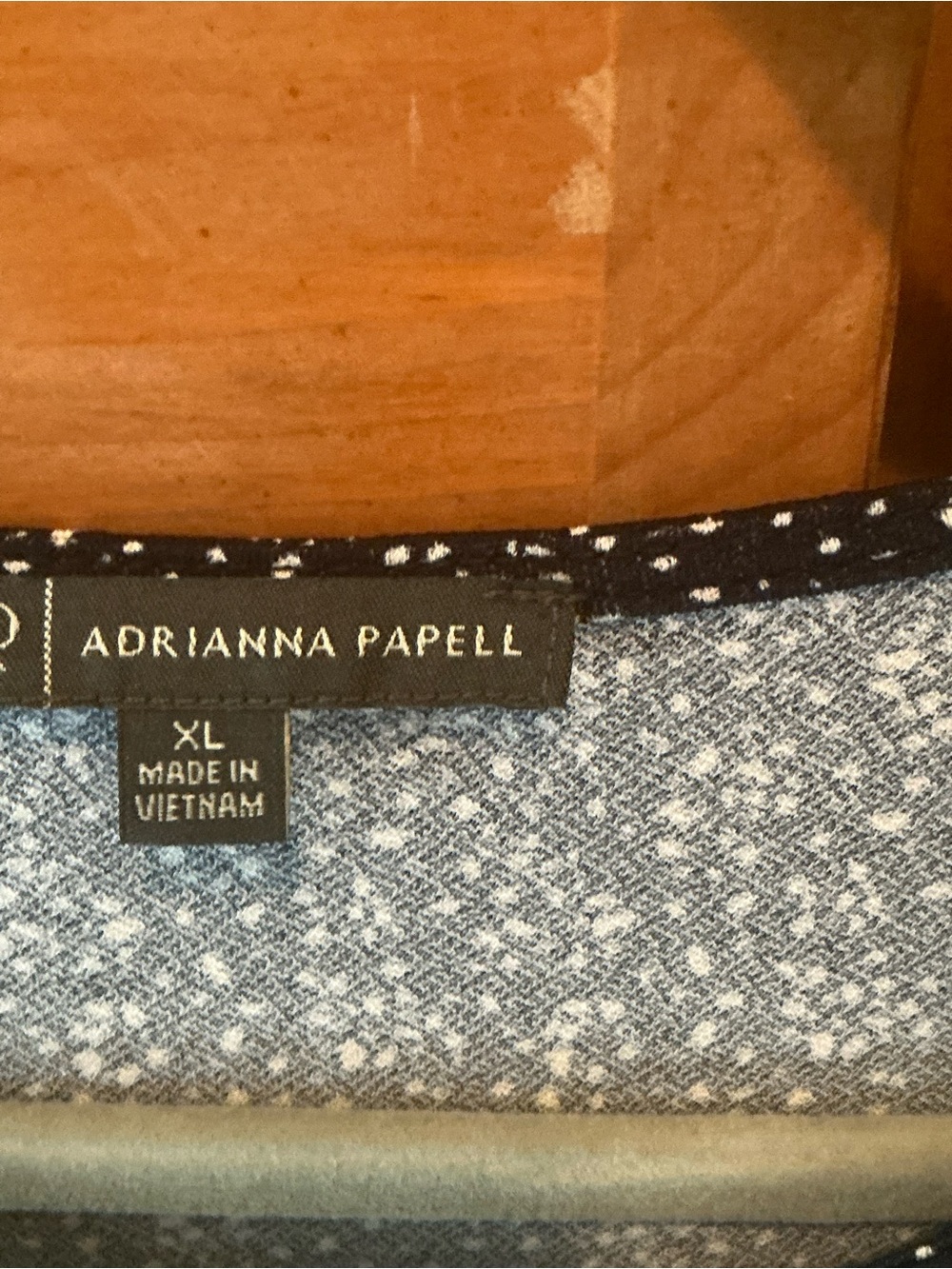 NWOT Adrianna Papell XL Women’s Navy Blue and White Ruffle Sleeve Top - Picture 3 of 7
